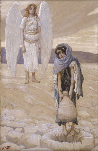 Agar y el ángel en el desierto