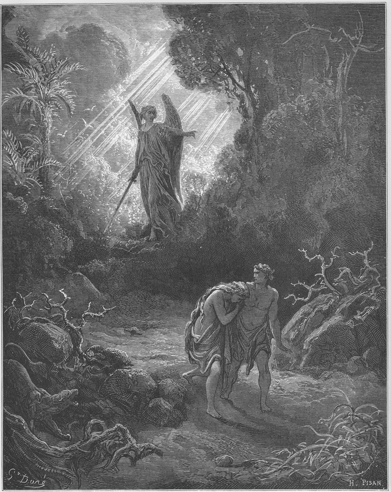 Adán y Eva son expulsados del Edén Adán y Eva son expulsados del Edén