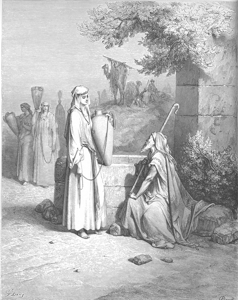 Eliezer y Rebeca en el pozo Eliezer y Rebeca en el pozo