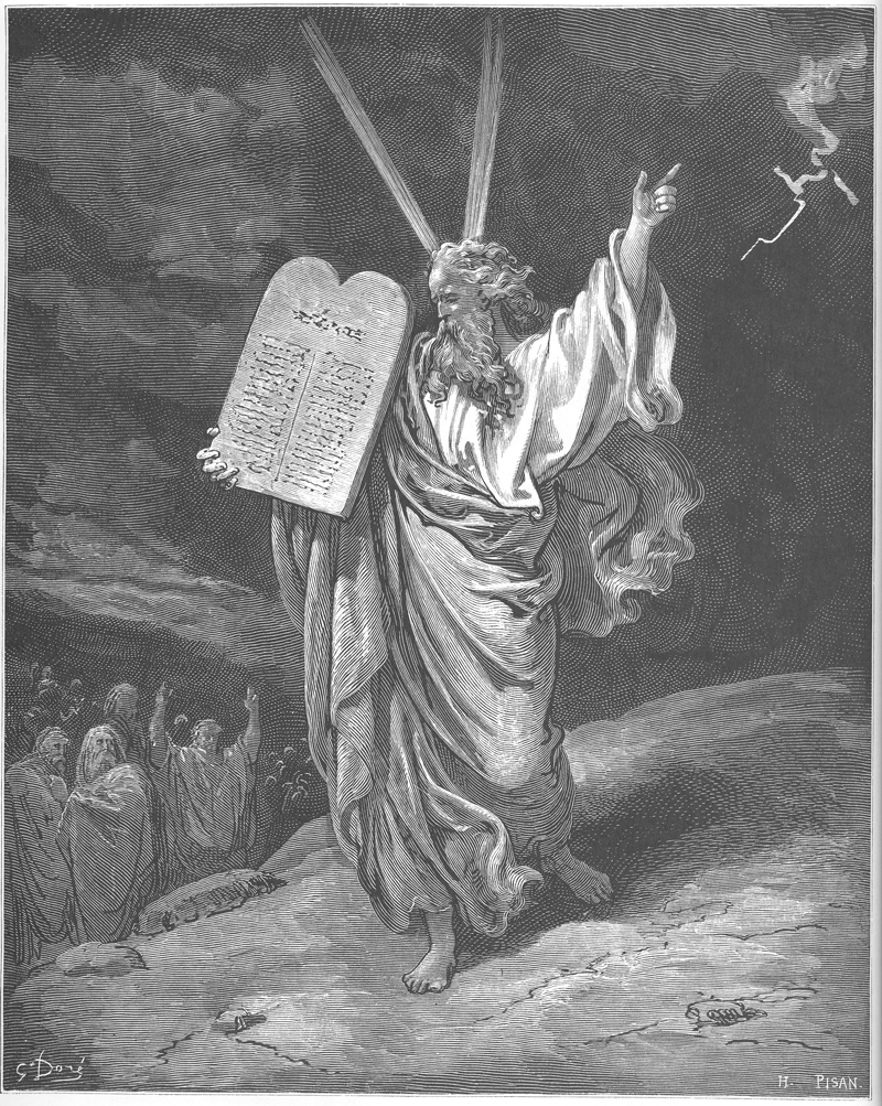 Moisés baja del monte Sinaí