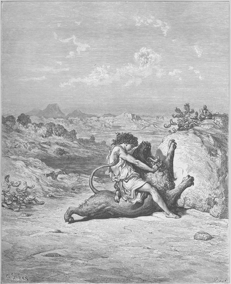 Sansón mata a un león