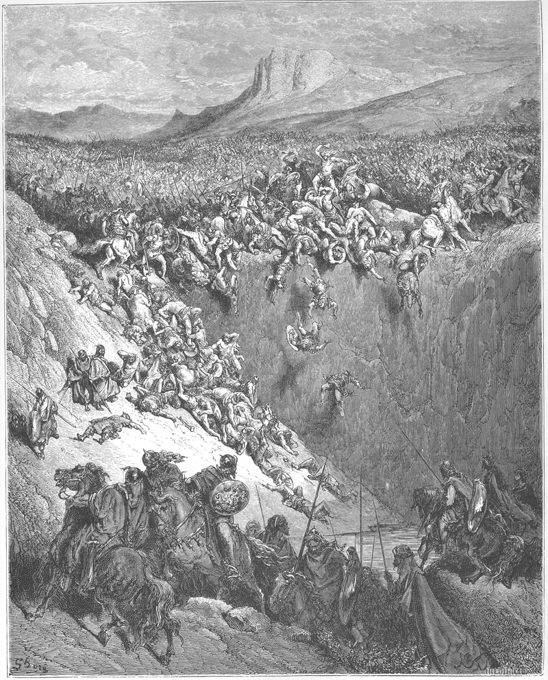 Sansón destruye a los filisteos con la quijada de un asno