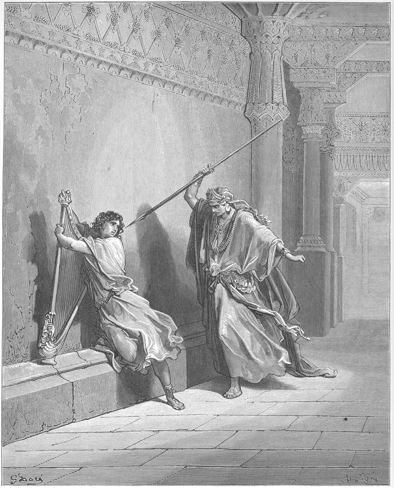 Saúl intenta matar a David