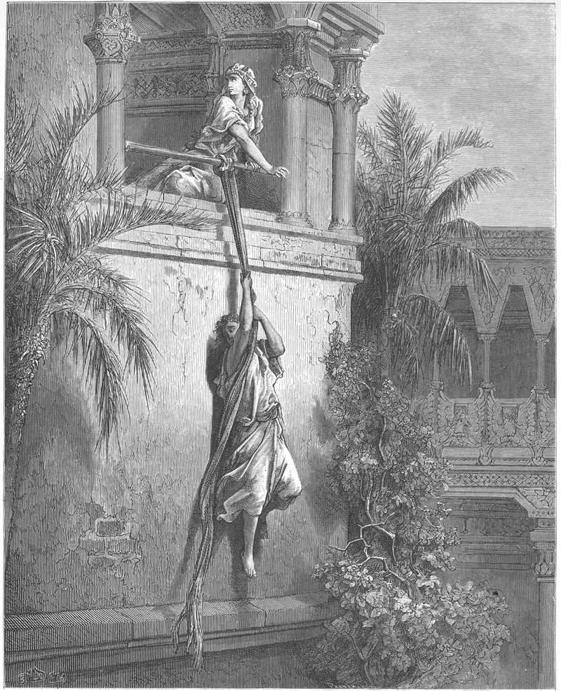 David se escapa por una ventana David se escapa por una ventana