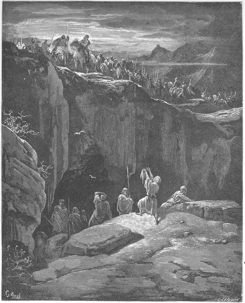 David muestra a Saúl que le ha perdonado la vida David muestra a Saúl que le ha perdonado la vida