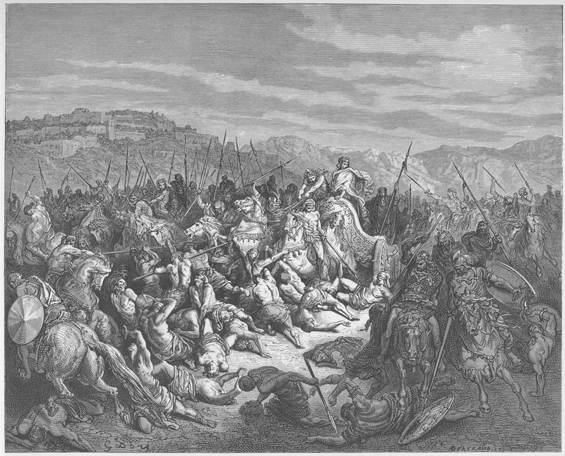 Los israelitas matan a los sirios Los israelitas matan a los sirios