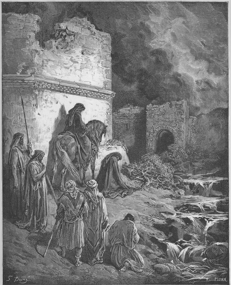 Nehemías ve las ruinas de las murallas de Jerusalén