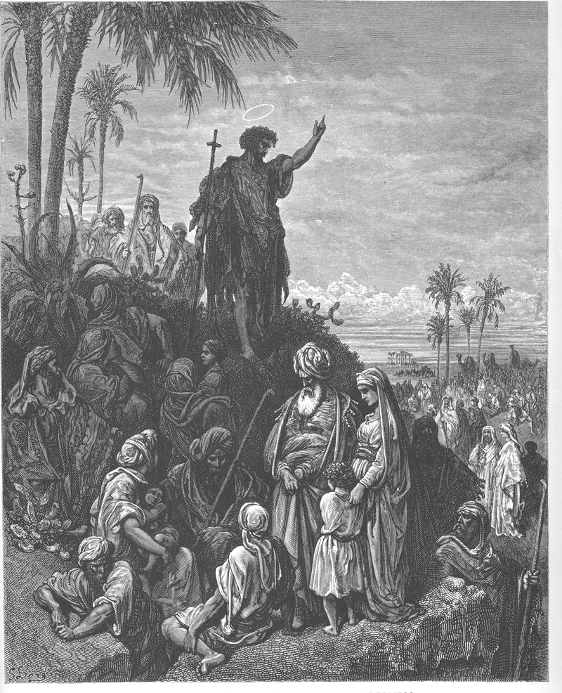 Juan el Bautista predica en el desierto