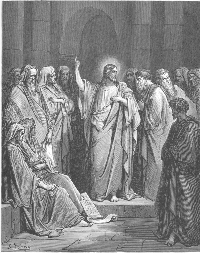 Jesús predica en la sinagoga