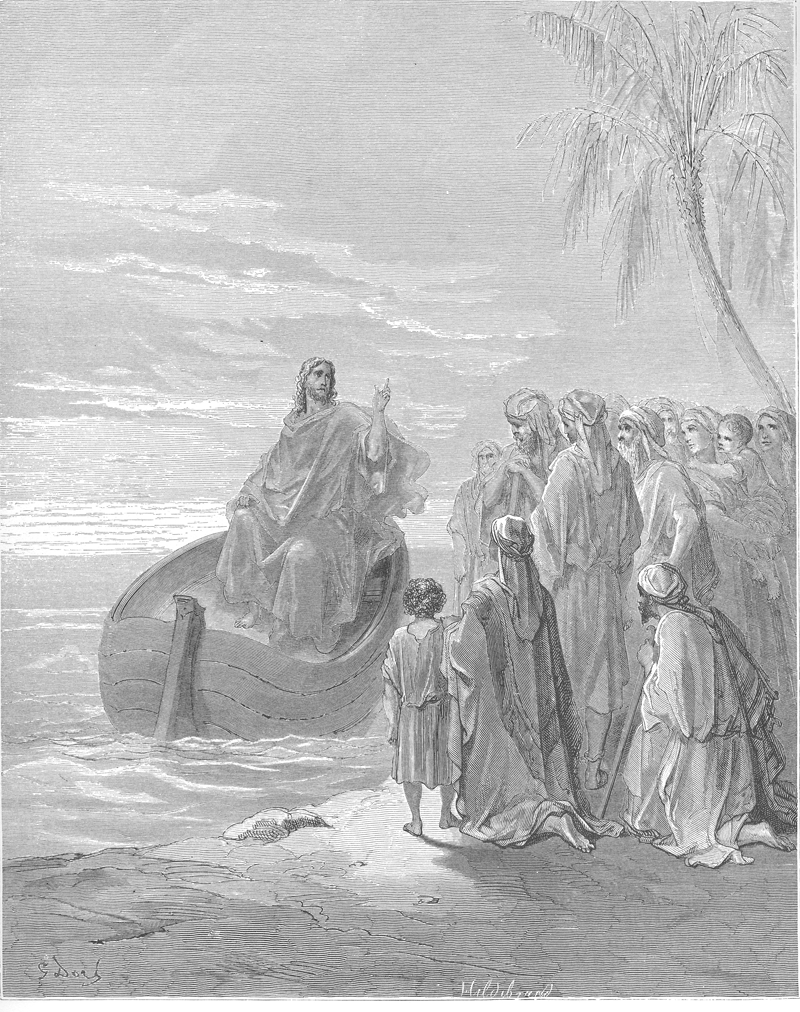 Jesús predica en el mar de Galilea