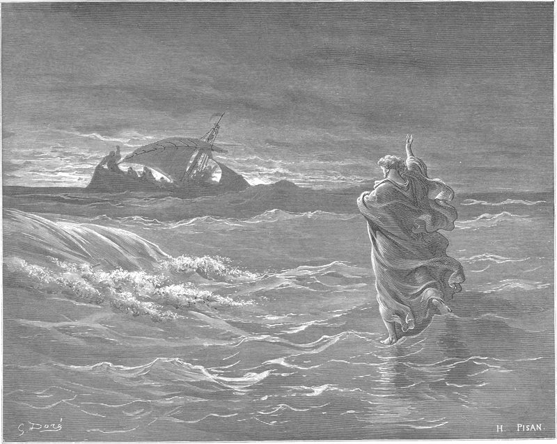 Jesús camina sobre el mar