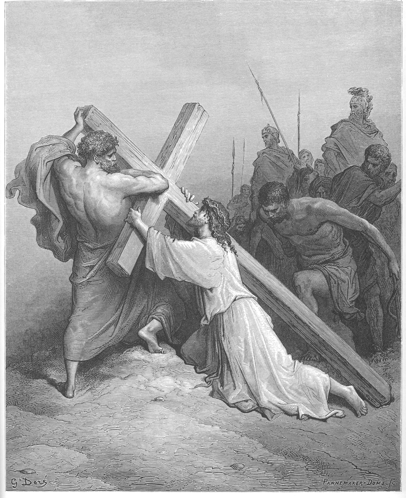 Jesús cae llevando la cruz
