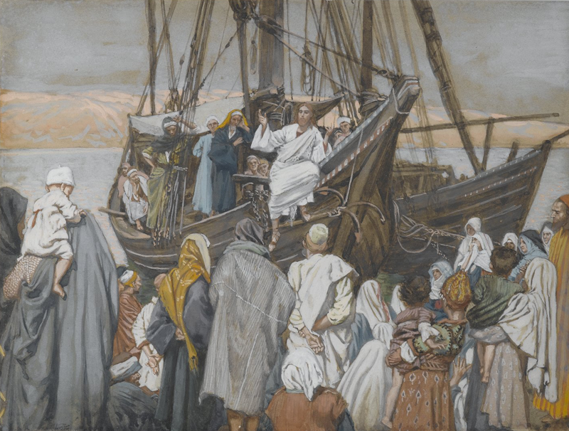 Jesús enseña en un barco