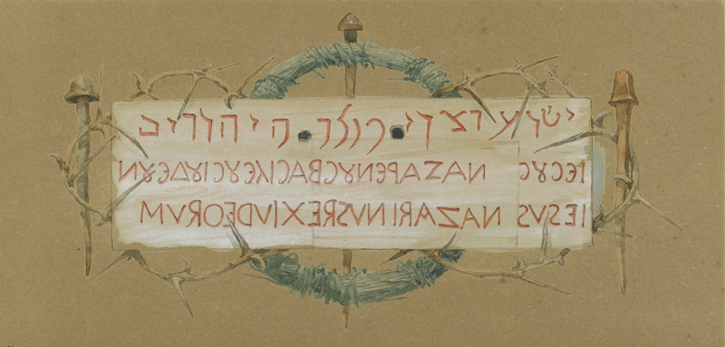 El título sobre la cruz