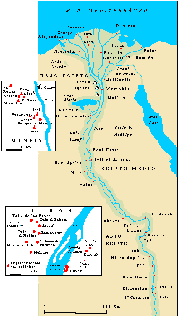 Mapa del antiguo  Egipto