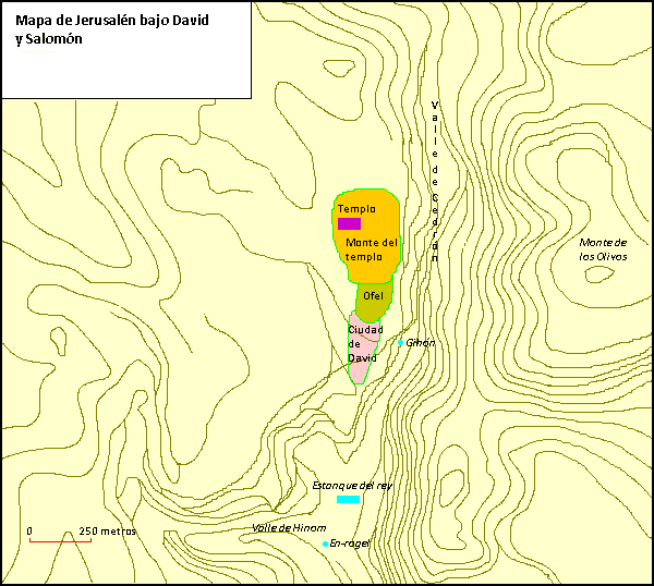 Mapa de Jerusalén bajo David