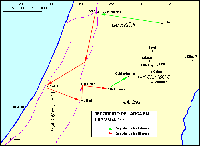 Mapa del recorrido del arca en 