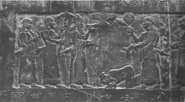 Jehú postrado ante Salmanasar III de Asiria. Obelisco Negro.