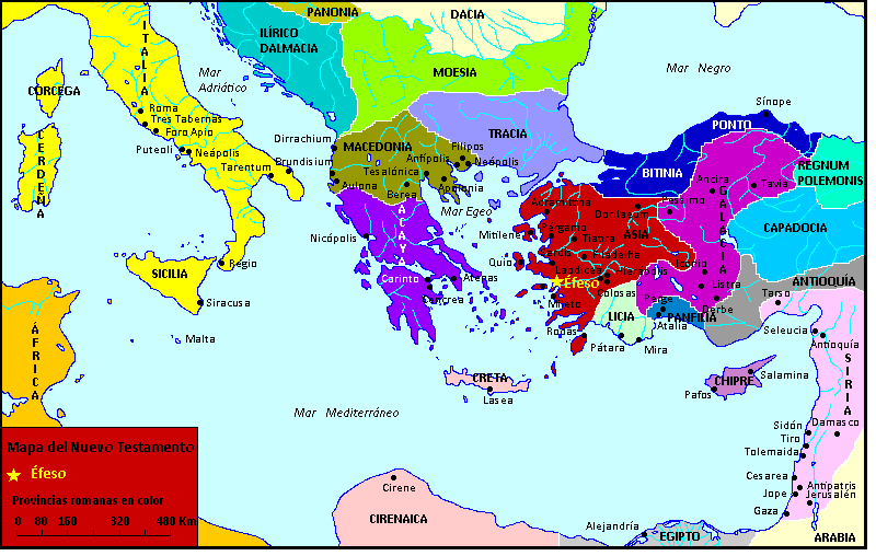 Mapa del Nuevo Testamento - Éfeso