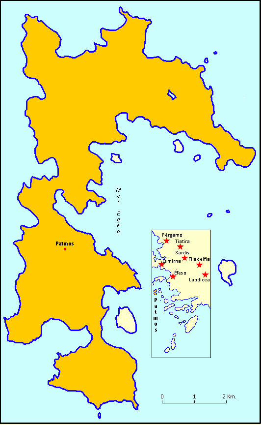Mapa de la isla de Patmos y situación geográfica