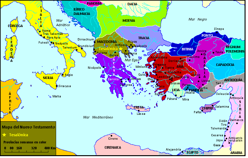 Mapa del Nuevo Testamento - Tesalónica