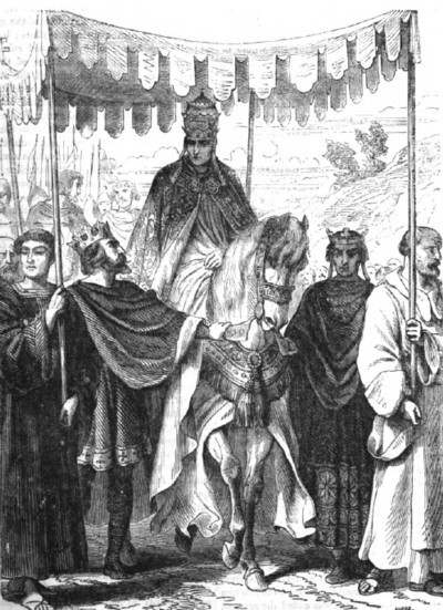 Alejandro III conducido por los reyes de Inglaterra y FranciaIlustración de Cassell's Illustrated History of England