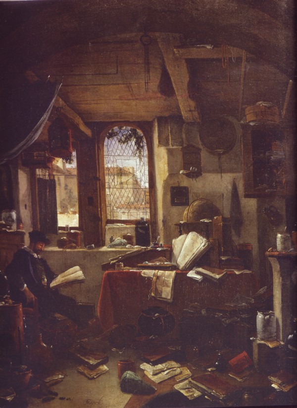 El alquimista en su laboratorio, por Thomas Wyck