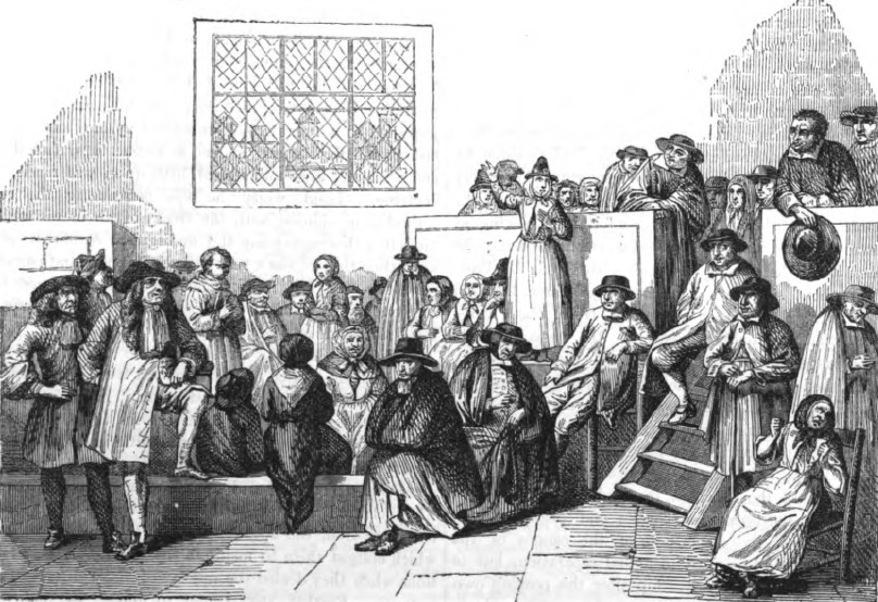 Una reunión de cuáqueros. De un grabado del siglo XVII