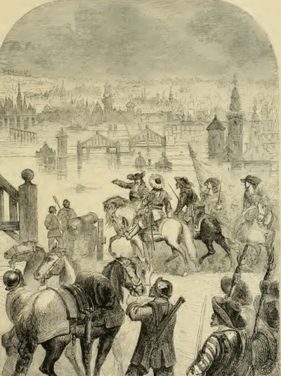 Ámsterdam inundada por orden del príncipe de OrangeIlustración de Cassell's Illustrated History of England