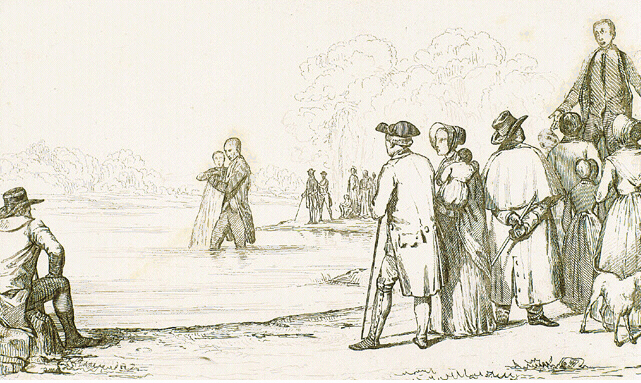 Bautismo de anabaptistas, grabado