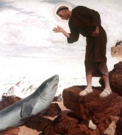 San Antonio de Padua predicando a los peces,por Arnold Böcklin