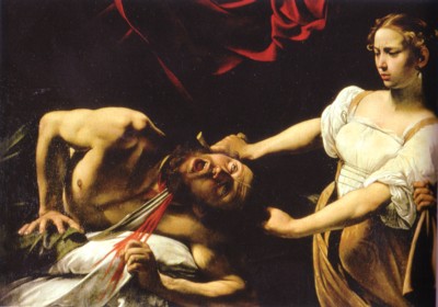 Judit corta la cabeza de Holofernes, óleo sobre lienzo de Caravaggio. Galleria Nazionale d'Arte Antica, Roma