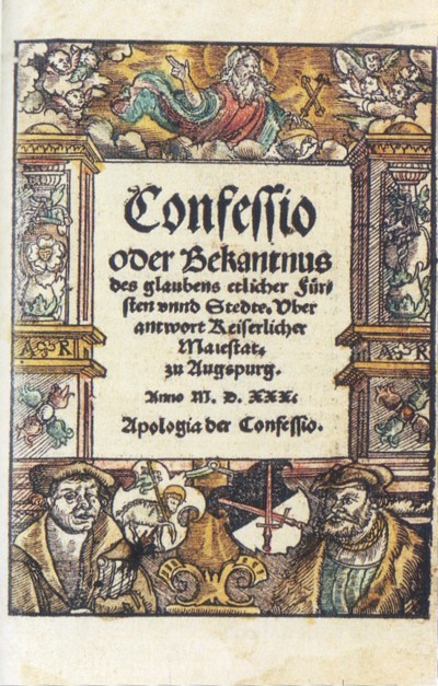 Portada de la Confesión de Augsburgo. Erfurt, 1532