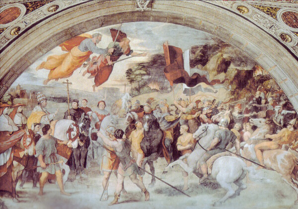 Encuentro de Atila y el papa León Magno, fresco de Rafael en el Vaticano