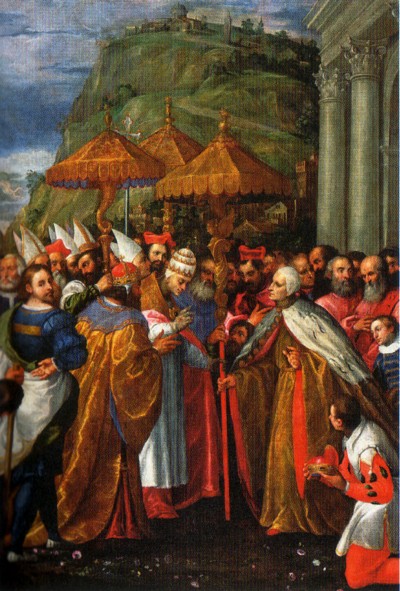 Reconciliación de Federico Barbarroja y Alejandro IIIpor Girolamo Gambarato