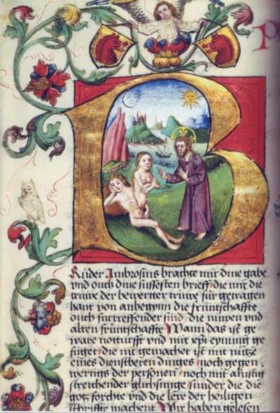 Creación de Eva, Eberler-Bibel, Basilea, 1464