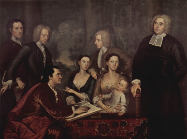 Retrato de familia del deán George Berkeley, por Smibert