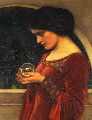 La bola de cristal, por John William Waterhause