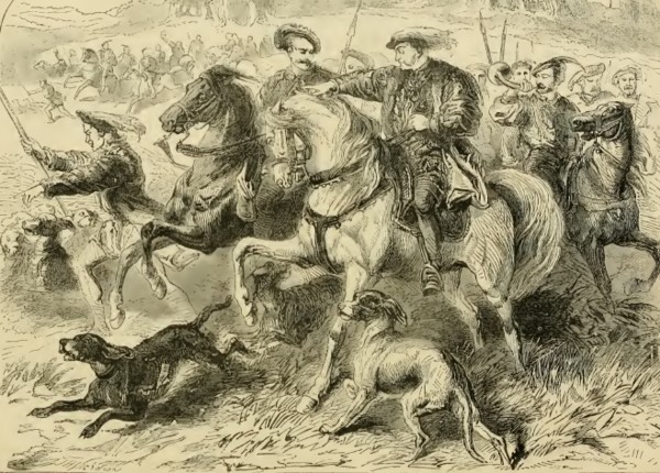 Enrique VIII de caza, el día de la ejecución de Ana Bolenailustración de Cassell's Illustrated History of England