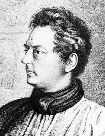 Clemens Brentanodetalle de un grabado de Ludwig Grimm, 1837