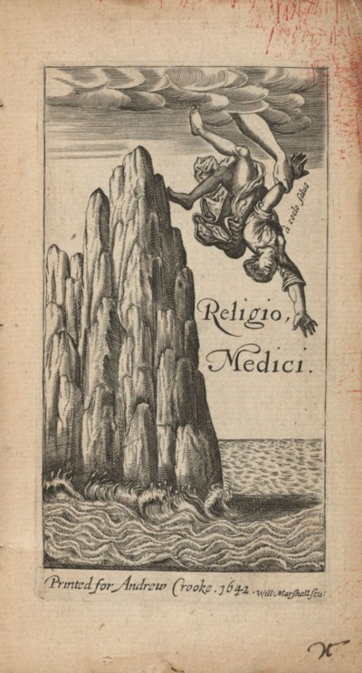 Portada de la edición de 1642 de Religio Medicigrabado de William Marshall