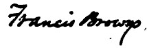 Firma de Francis Brown