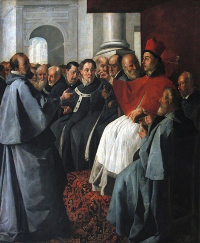 Buenaventura en el concilio de Lyón, por Zurbarán