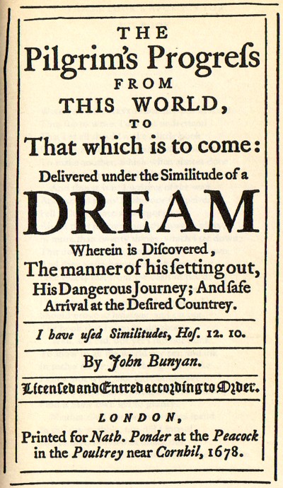 Portada de la primera edición de Pilgrim's Progress