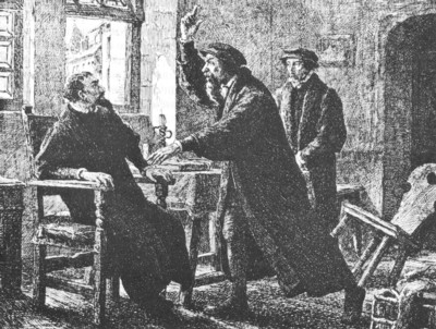 Encuentro de Farel con Calvino en Ginebra