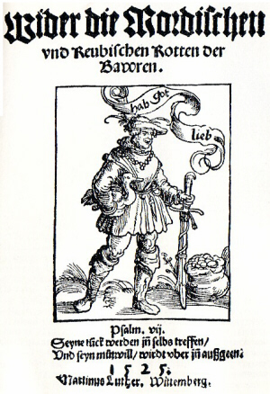 Portada del tratado de Lutero contra los campesinos