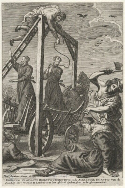 Ejecución de Campion, Briant y Sherwinpor Frederik Bouttats el Joven - National Portrait Gallery