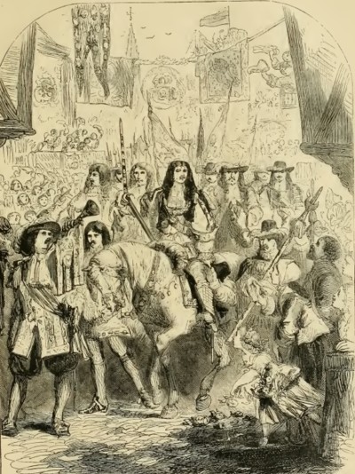 Carlos II entra en LondresIlustración de Cassell's Illustrated History of England