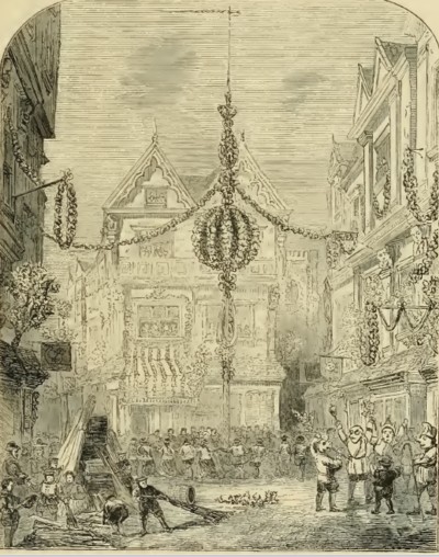 Regocijo por la resturación de Carlos IIIlustración de Cassell's Illustrated History of England