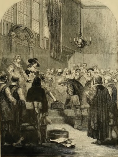 Carlos I y el parlamentoIlustración de Cassell's Illustrated History of England
